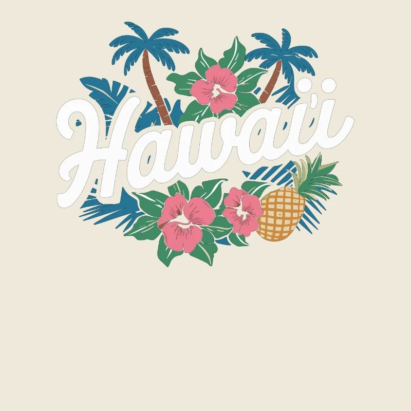 Souvenir Hawaï Fleurs tropicales et ananas
