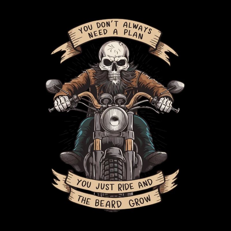 Motorrad Bart Biker Vollbart Bike Rocker
