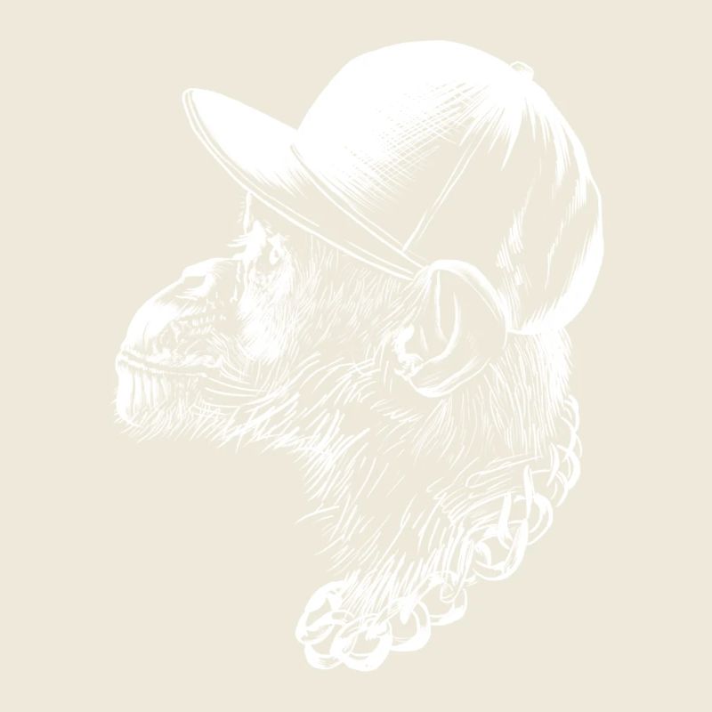 Cool Thug Monkey Head With Cap And Necklace Funny