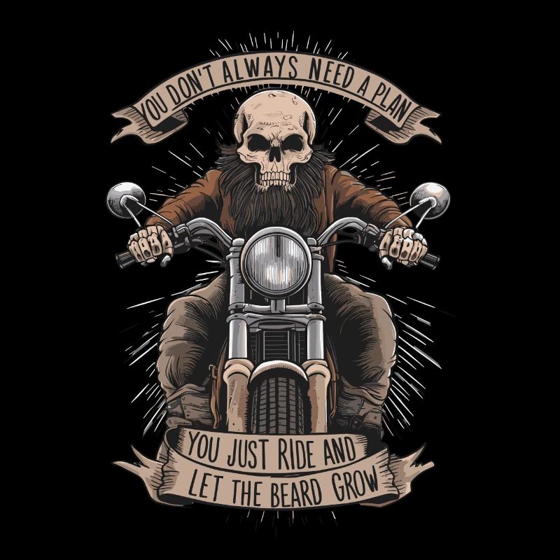 Motorrad Bart Biker Vollbart Bike Rocker