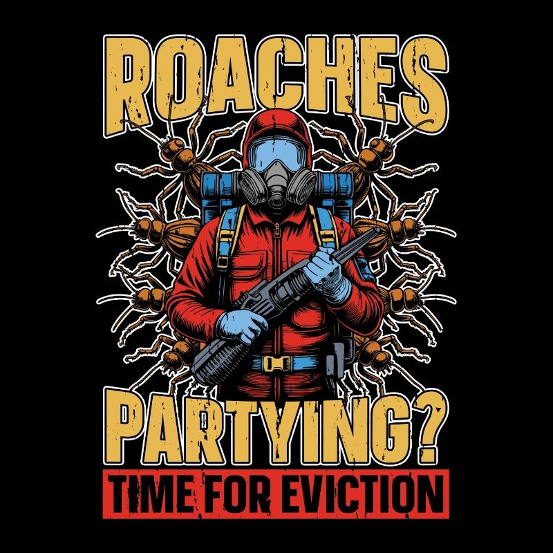 Pest Control Roaches Partying Time Spraying Bugs