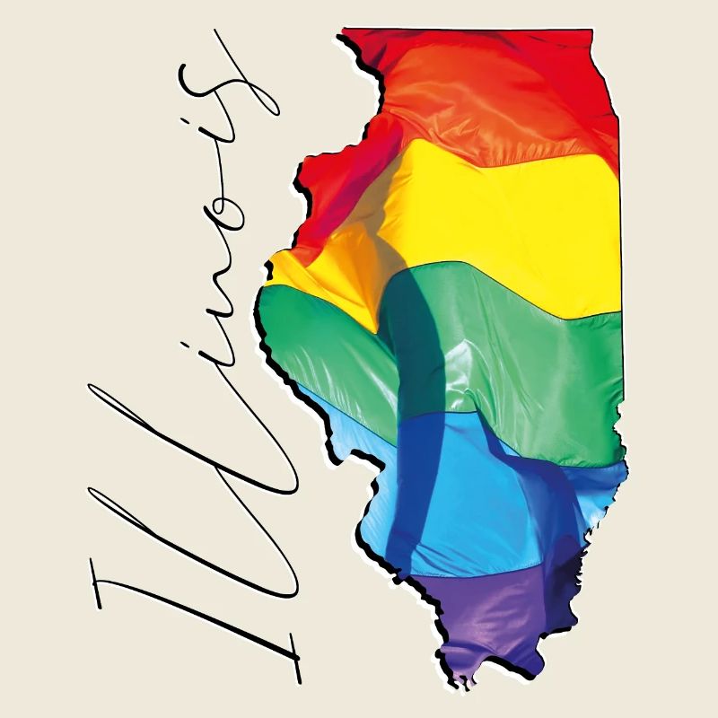 Illinois (USA) | echte Flagge | LGBTQIA+ Script