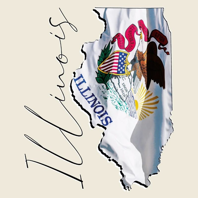 Illinois (USA) | echte Flagge | Flag Map Script