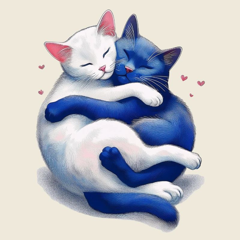 Cats cuddle with each other