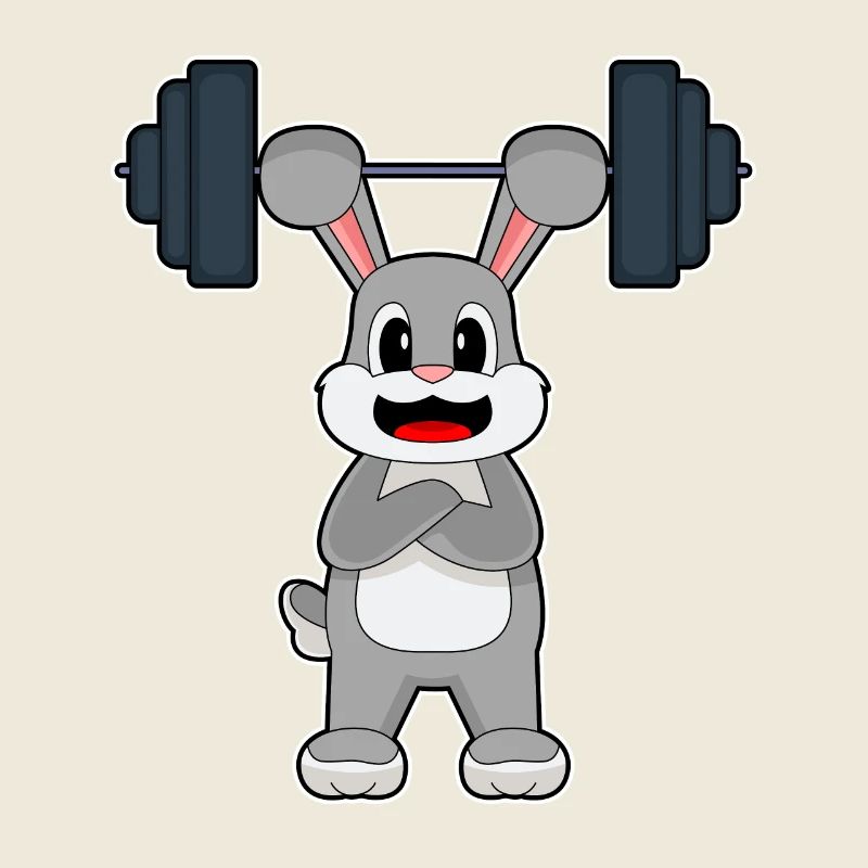 Hase Bodybuilder Hantel Bodybuilding