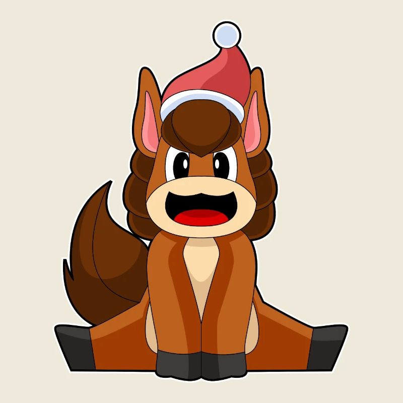 Cheval Noël Chapeau de Noël
