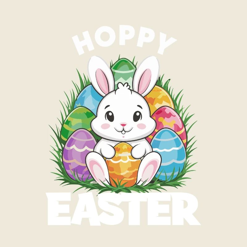 Frohe Ostern Hase Osterei Hoppy Easter
