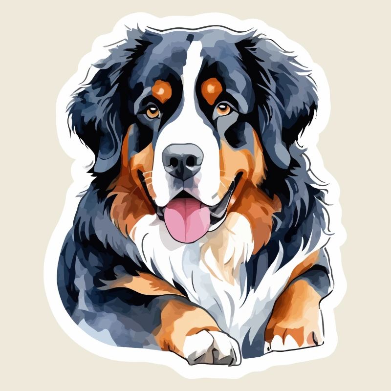 Bernese Mountain Dog Watercolors