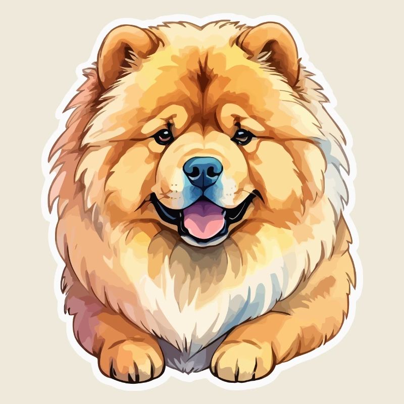 Chow Chow Wasserfarben
