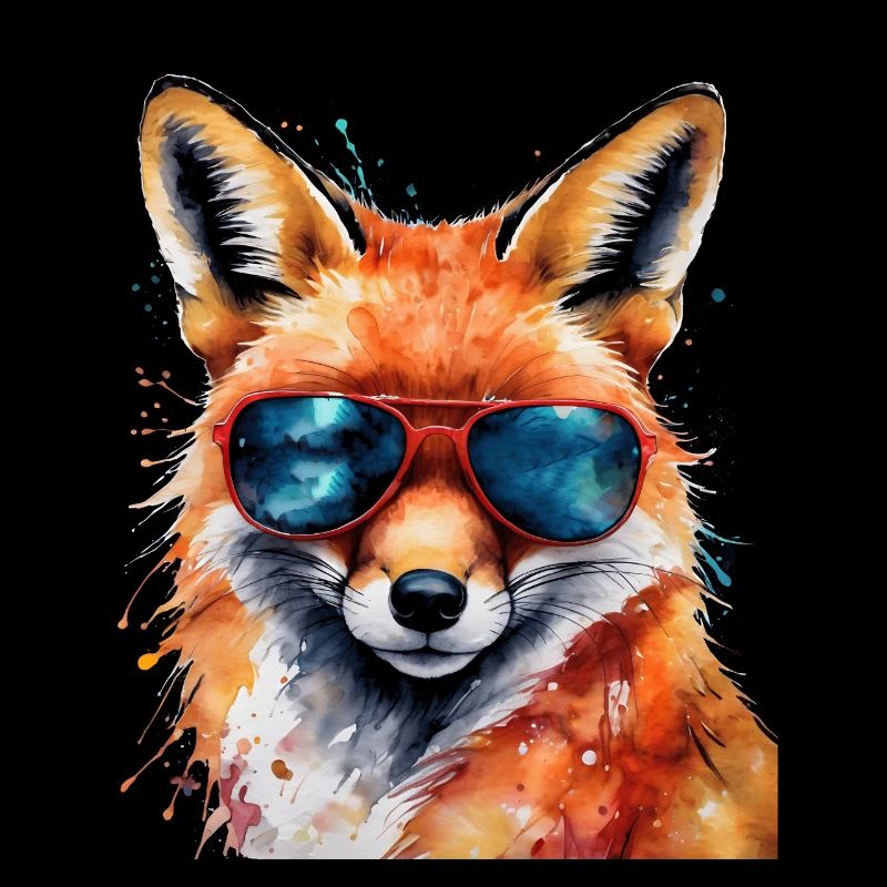 Fuchs Sonnenbrille Bunt Tier Design Print