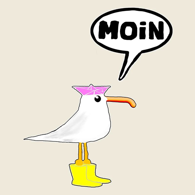 Moin Seagull Bottes Speech Bubble Femmes Bottes en caoutchouc
