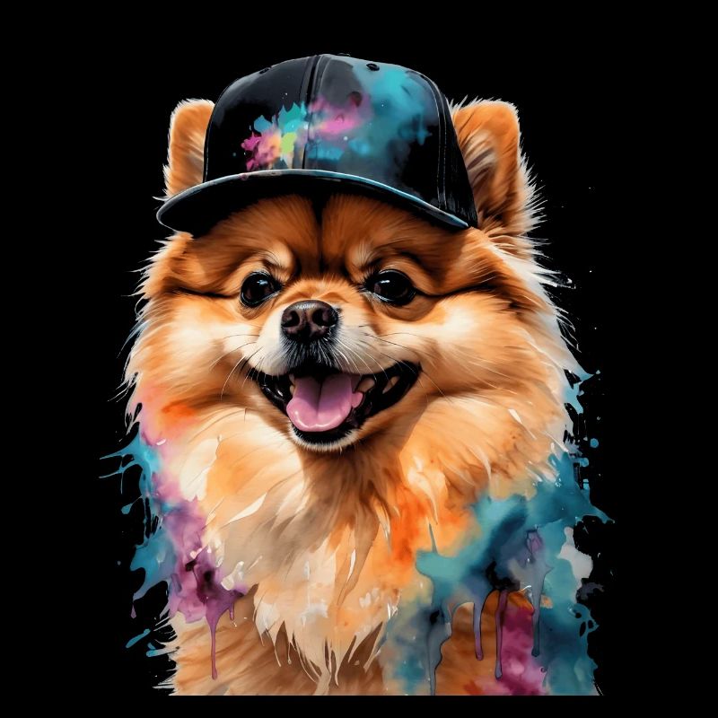 Pomeranian Zwergspitz Snapback Cap Hund Print
