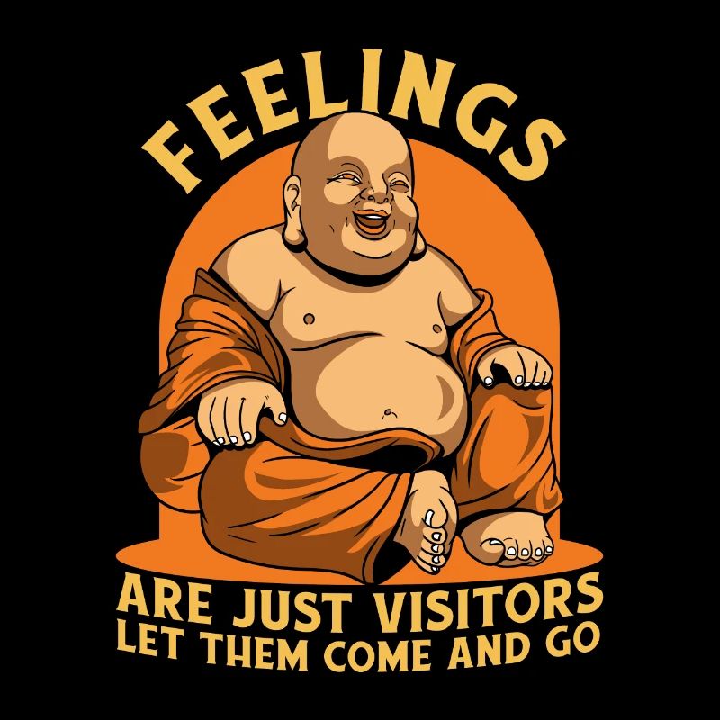 Les sentiments ne sont que des visiteurs Symbole de la statue bouddhiste