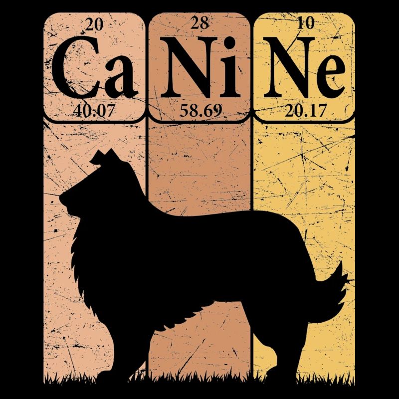 Rough Collie Periodic Table Elements Dog Lover