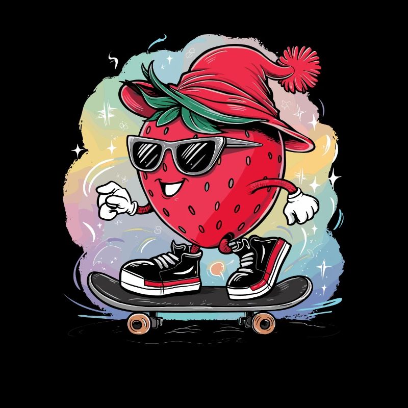 Cooler Erdbeere-Skater