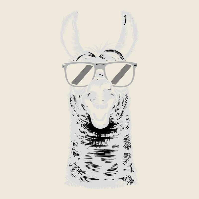 Lama cool avec lunettes de soleil