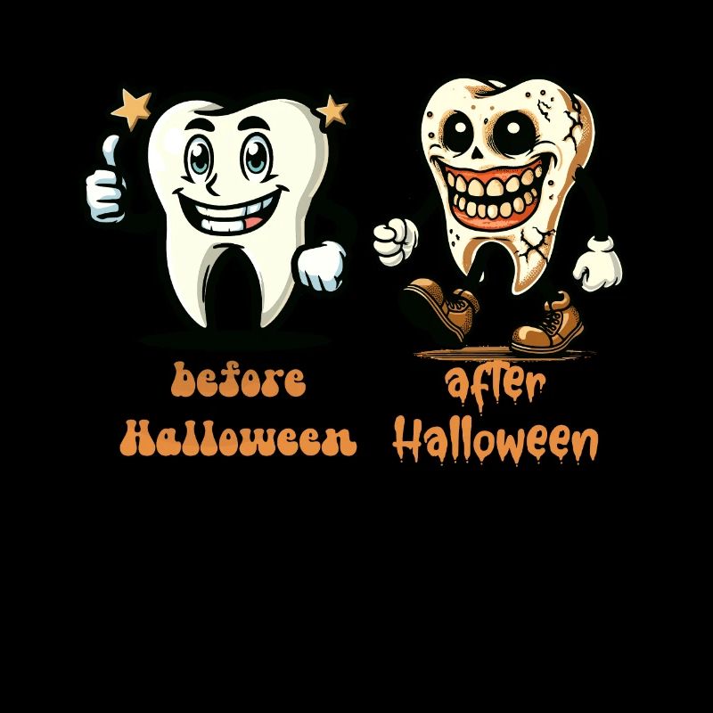 Zähne Vor Halloween Lustiger Spruch Design