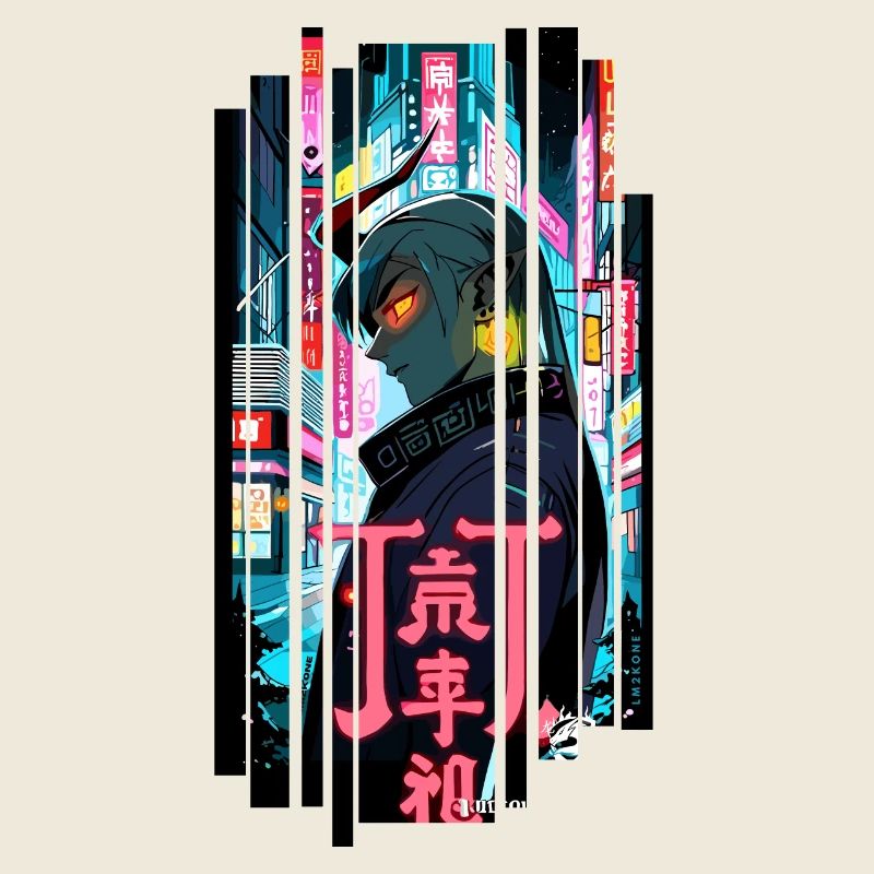 Ver.1 - Man Geometric ninja gaming oni symbol