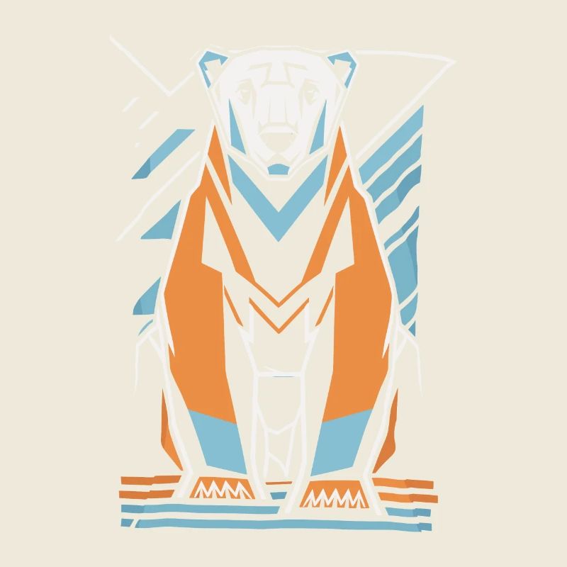Abstrakter Eisbär In Geometrischen Formen