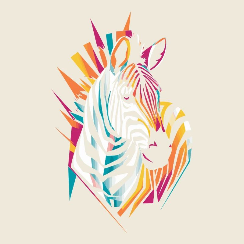Colorful Zebra Artwork Illustration