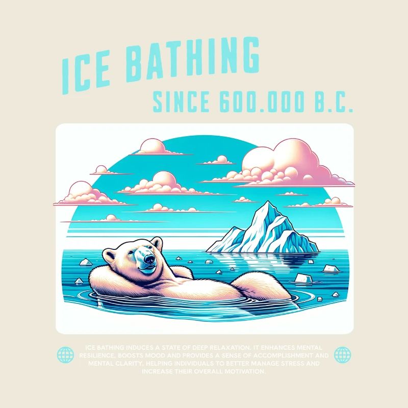 Relaxed polar bear while bathing in the Arctic