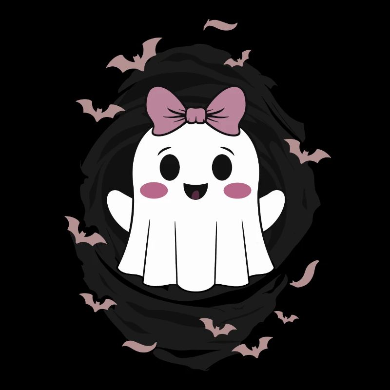 Fantôme mignon avec des chauves-souris