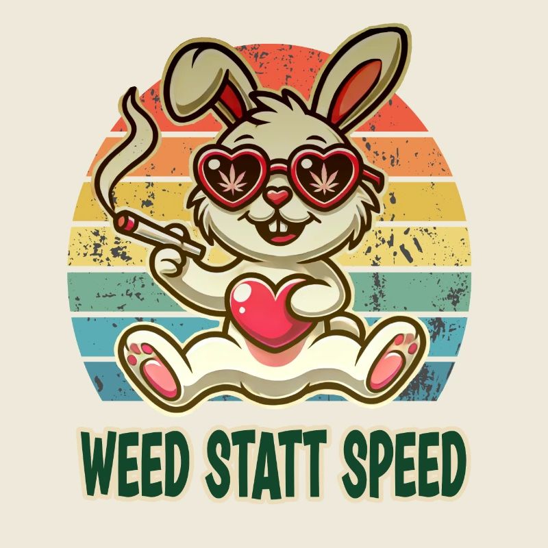 Weed instead of speed funny bunny with heart