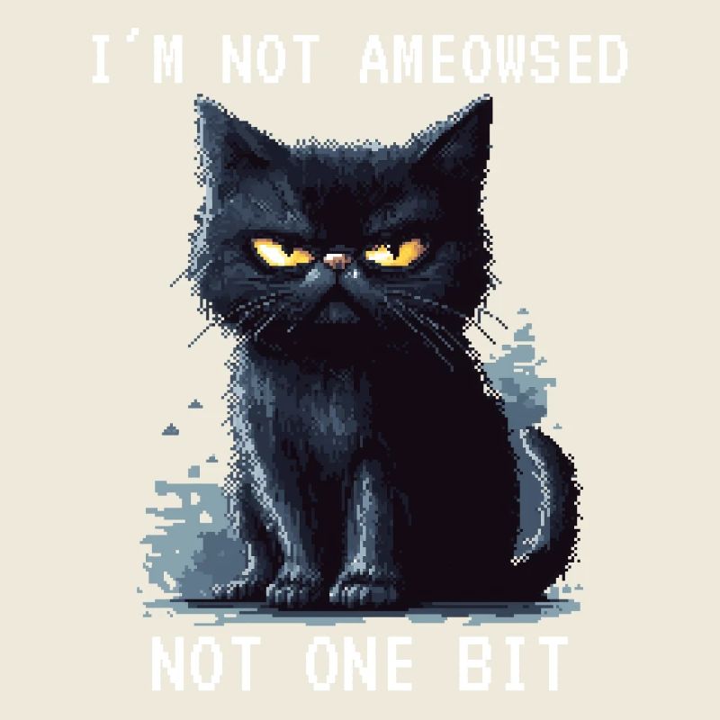 Je ne suis pas amy chat noir pixel art