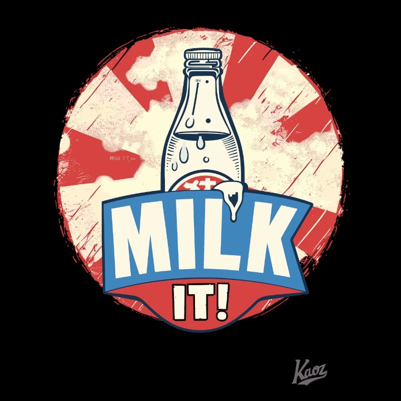 Melke es! Melken genießen: Mit einer Flasche Milch