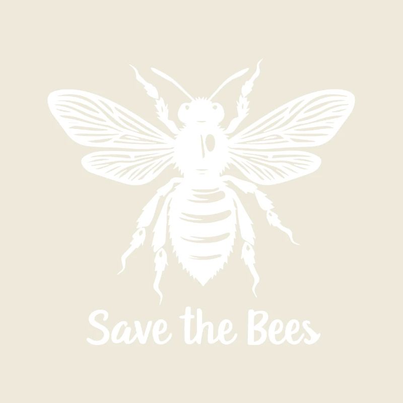 RETTET DIE BIENEN (HELLES TEXTDESIGN)