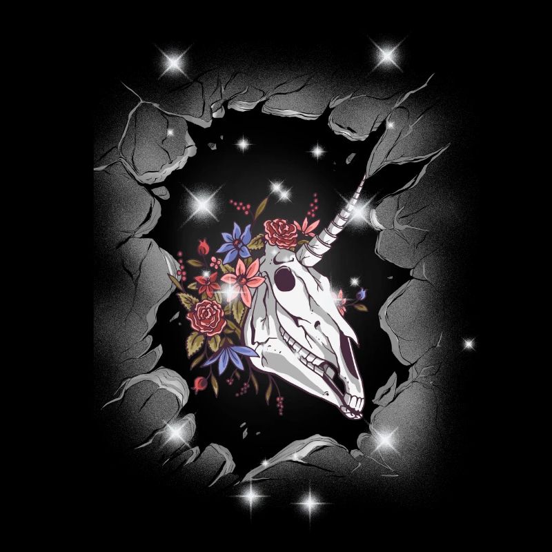 Einhorn Einhörner Halloween Skull