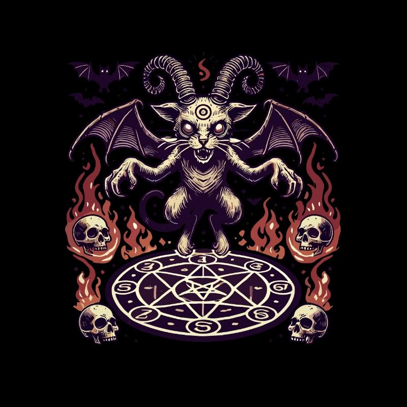 Creepy Devil Cat Dark Cats Invocation