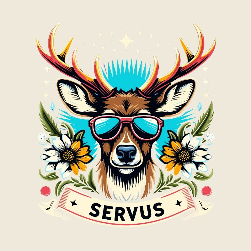 Bavaria Beer Tent Deer Servus Dialect Funny Cool