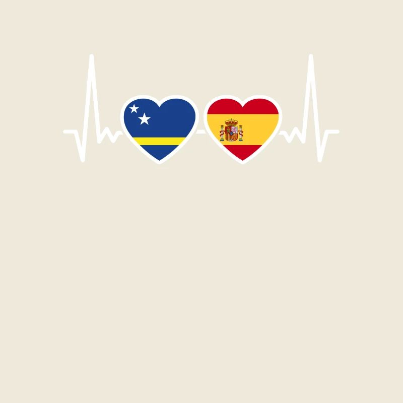 Curaçao Spanien Herzschlag Flagge