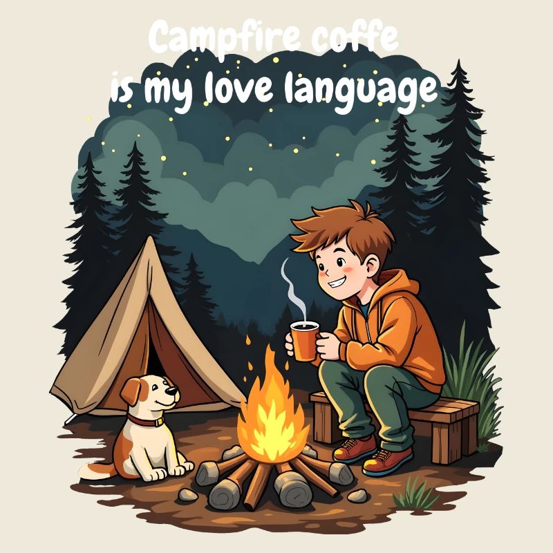 Campfire Coffee is my love language - Camping Dog