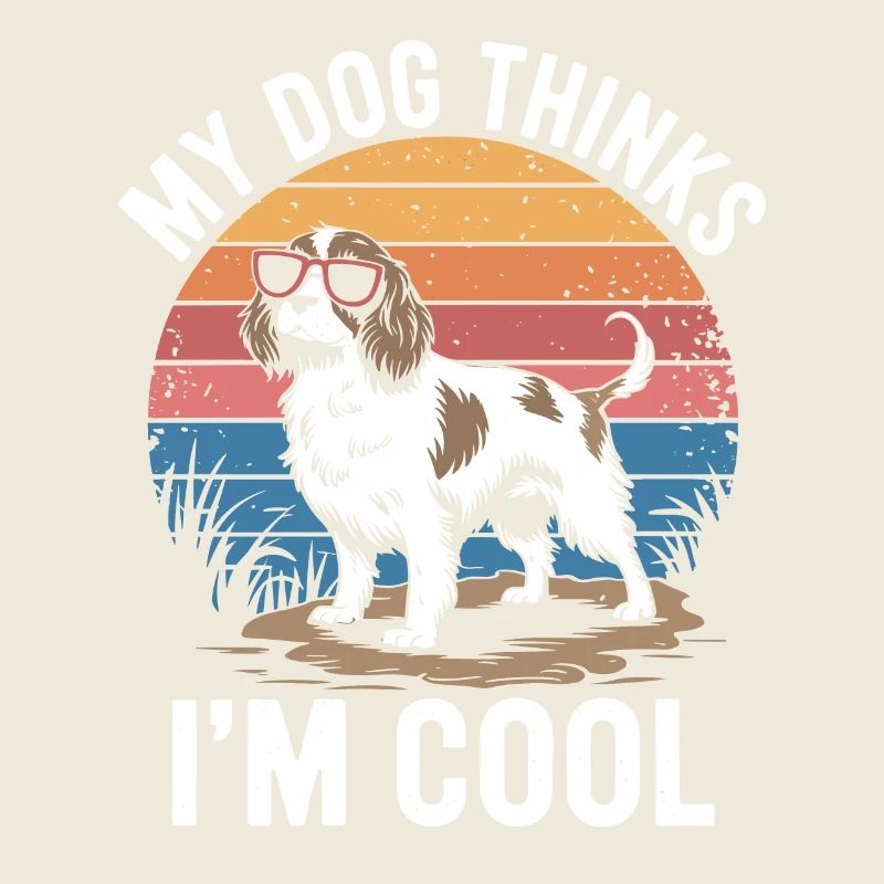 Épagneul Breton Mon chien pense que je suis cool