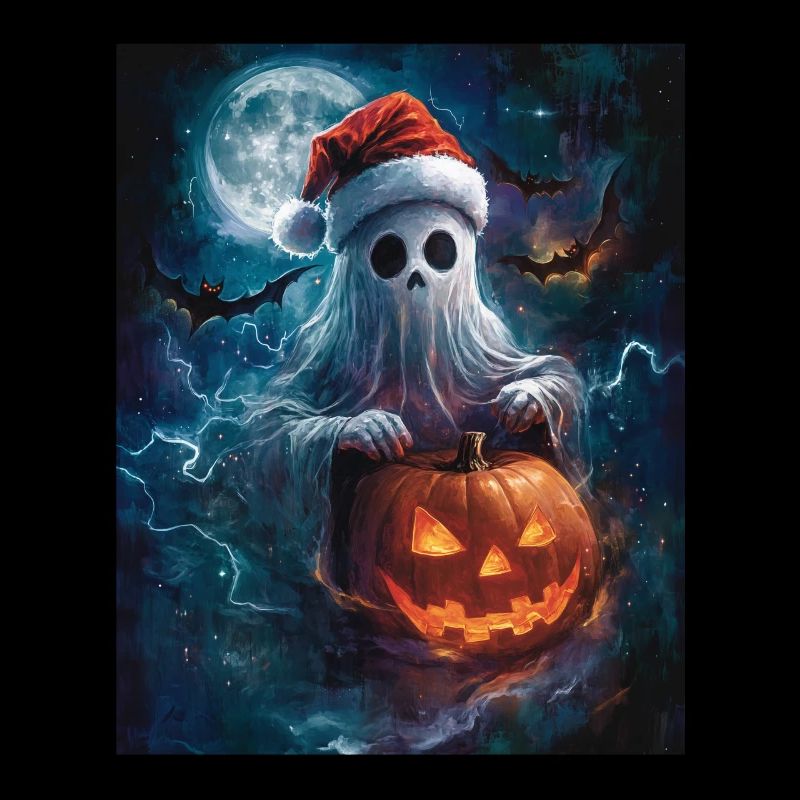 Halloween Gift Ghost with Christmas Hat Decoration