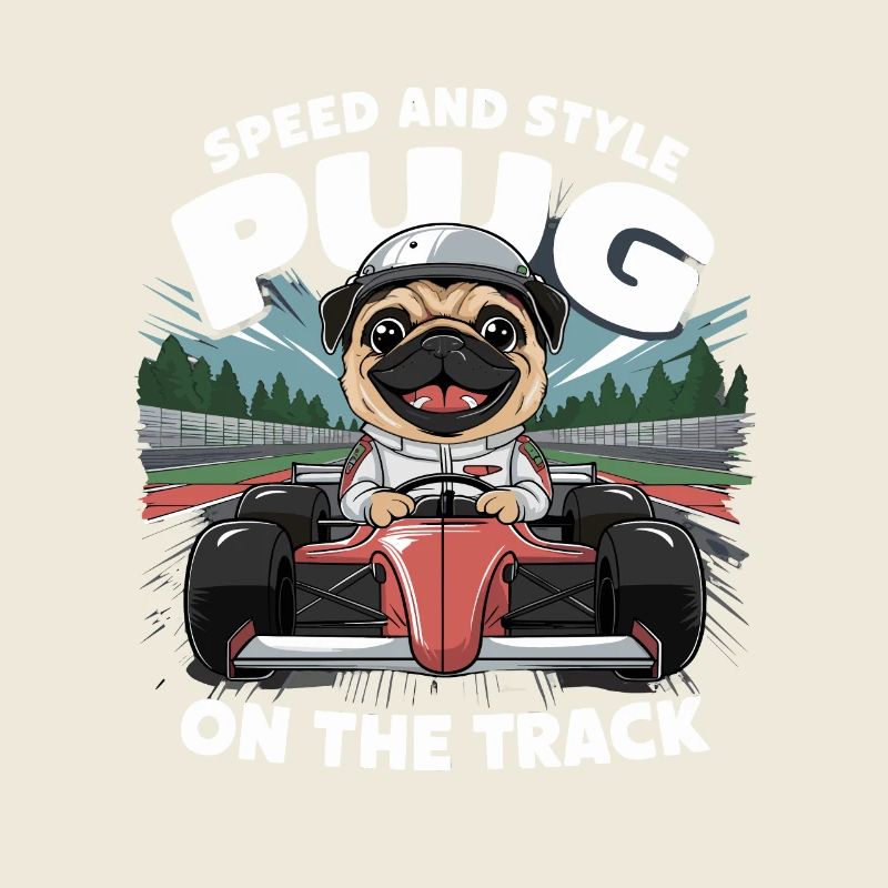 Mops Hundehalter Mops Rennfahrer Speed