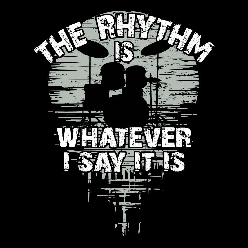 Drumset Silhouette mit Spiegelung lustiger Spruch