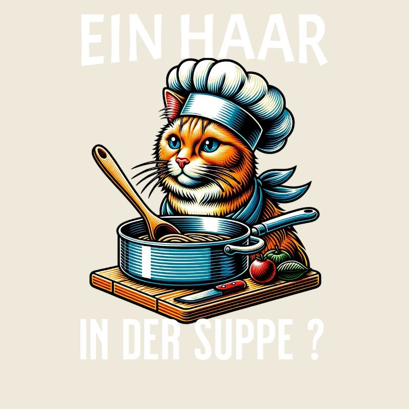 Un cheveu dans la soupe - design de chat mignon