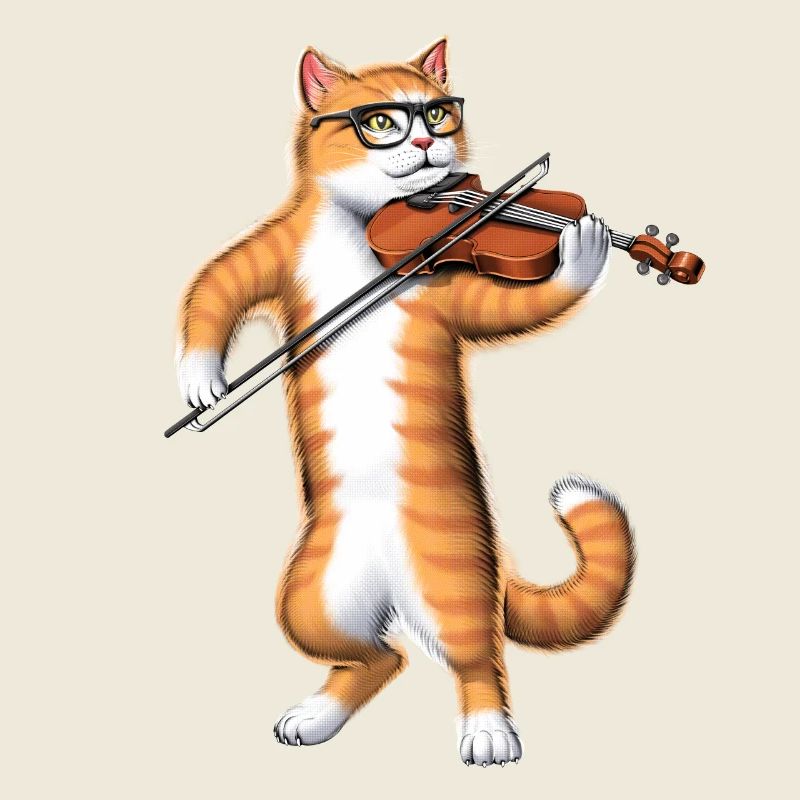Chat jouant du violon