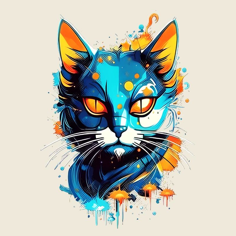 Chat de l’espace coloré