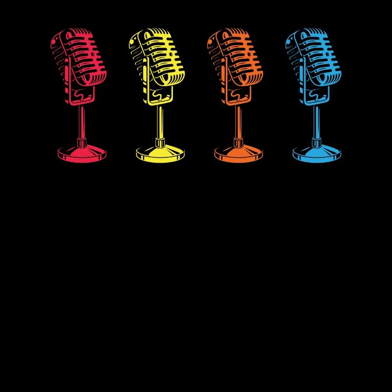 Microphone rétro Pop Art Karaoké coloré