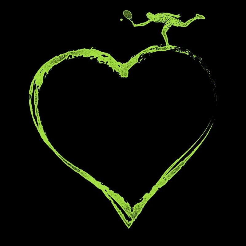 Funny Tennis Player Racket Heart