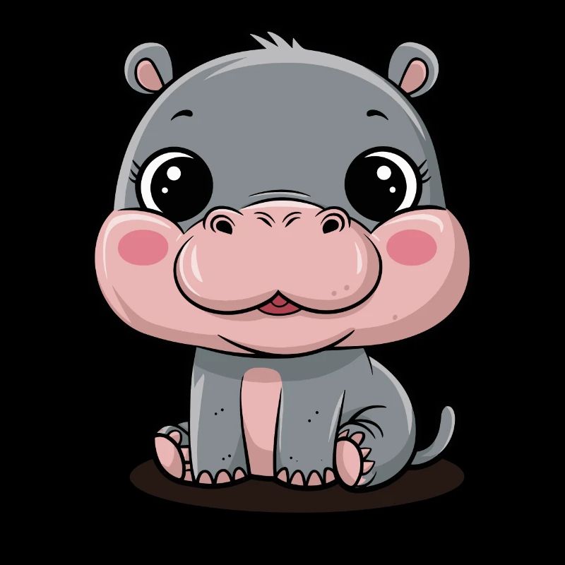 Mignon motif hippopotame Moo Deng pour enfants