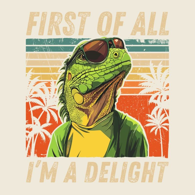 Retro Iguana Sunset Lustiges Sarkastisches Design