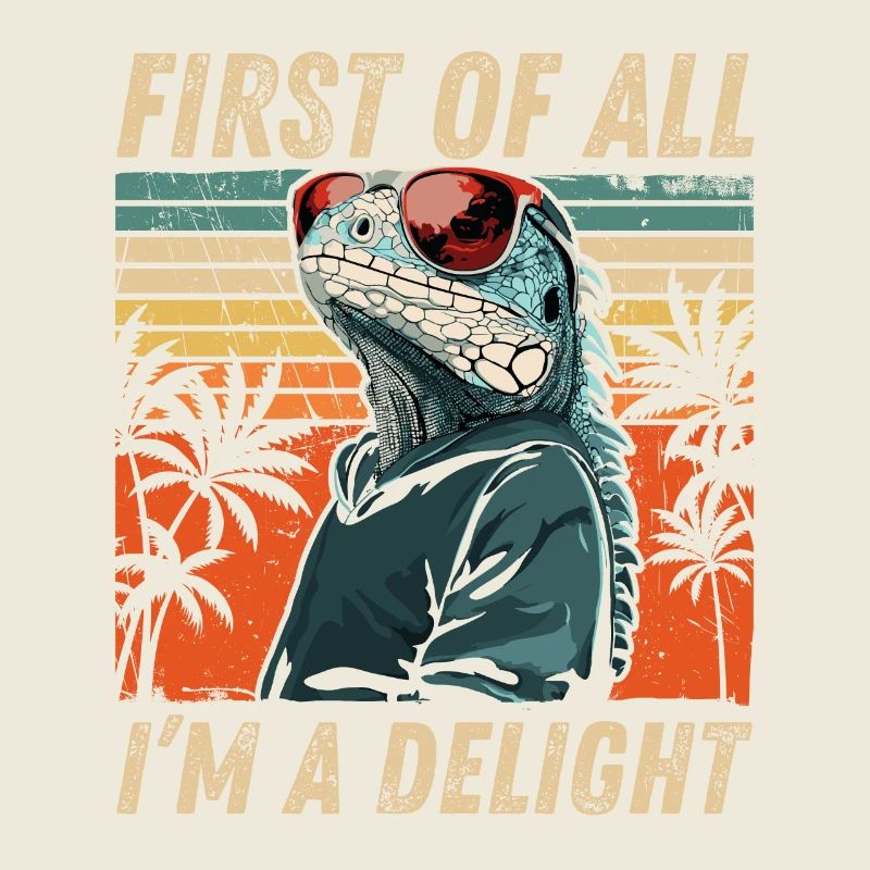 Iguane sarcastique - Style tropical décontracté