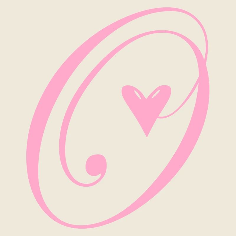 Monogram O Heart Vine