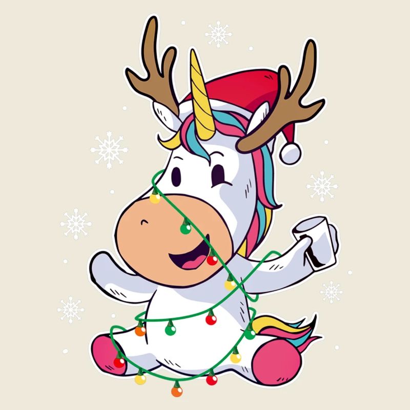 Cadeau de vacances de Noël de renne Licorne drôle