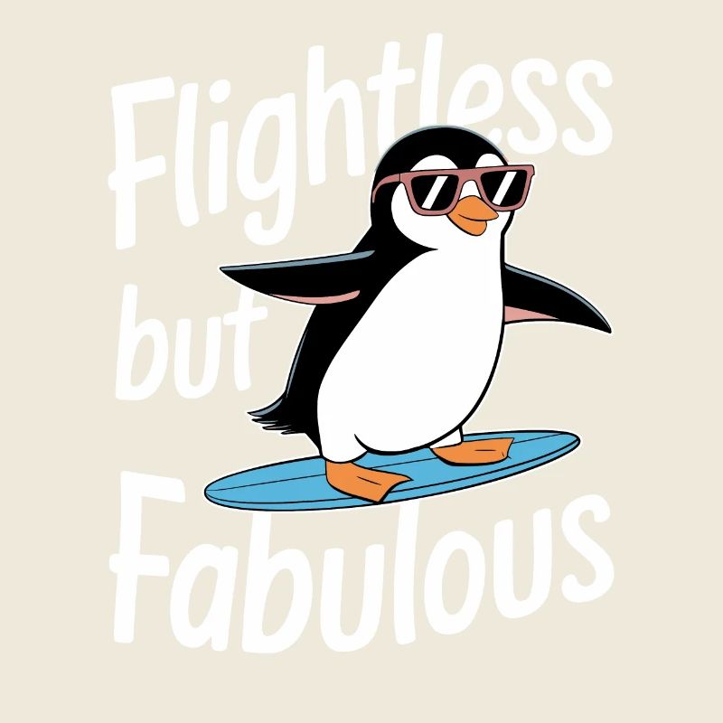 Flightless But Fabulous Penguin Surfer